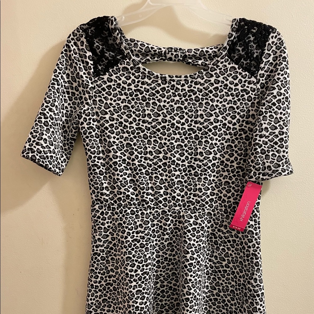 Black & white Girls Animal print dress (XL 14/16)